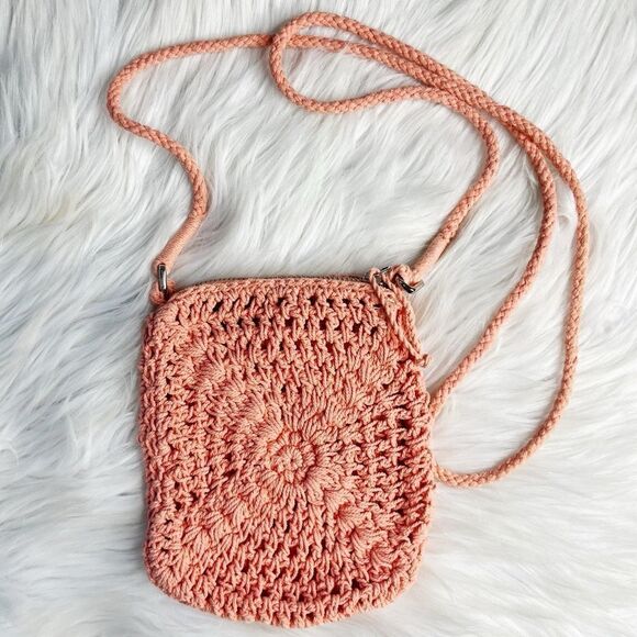Crochet Mini Crossbody Purse Pink - Picture 2 of 4